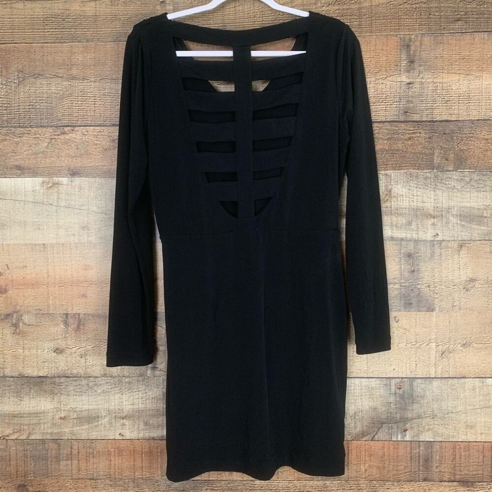 Bcbgeneration Solid Black Long Sleeve Surplice Dr… - image 4